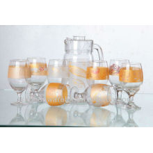 KS-072 Haonai color wine glass water set with printing